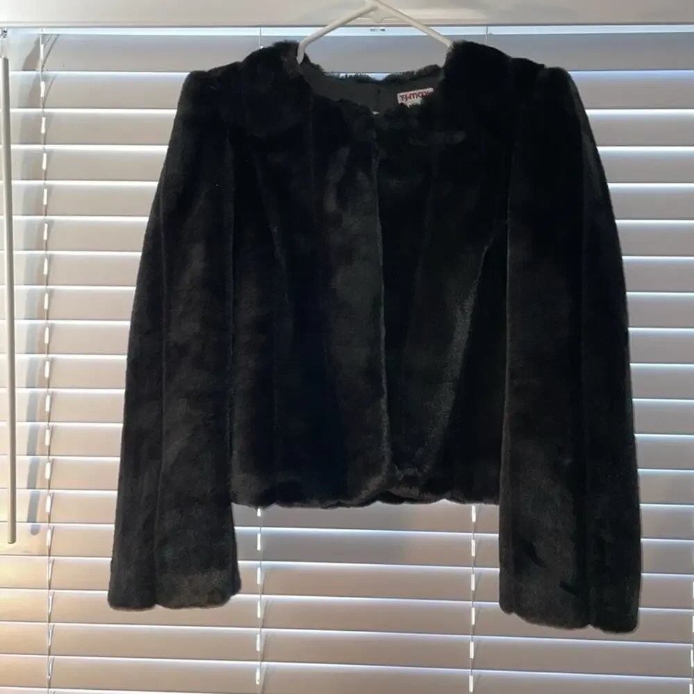 NWT - Michael Kors - Faux Fur Open Front Cropped Jacket Size XL